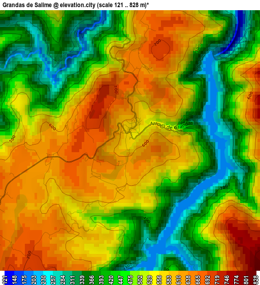 Grandas de Salime elevation map