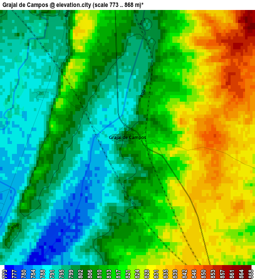 Grajal de Campos elevation map