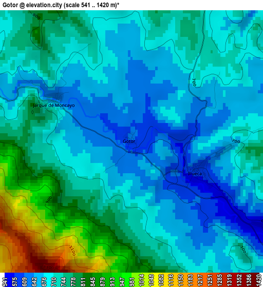 Gotor elevation map