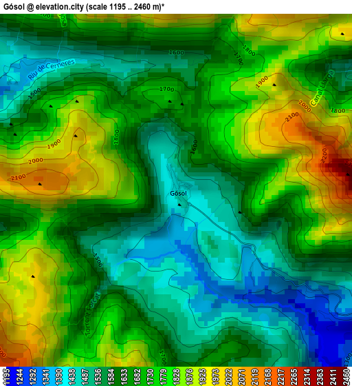 Gósol elevation map