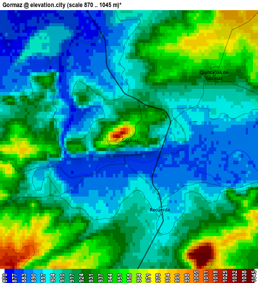 Gormaz elevation map