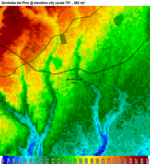 Gordaliza del Pino elevation map