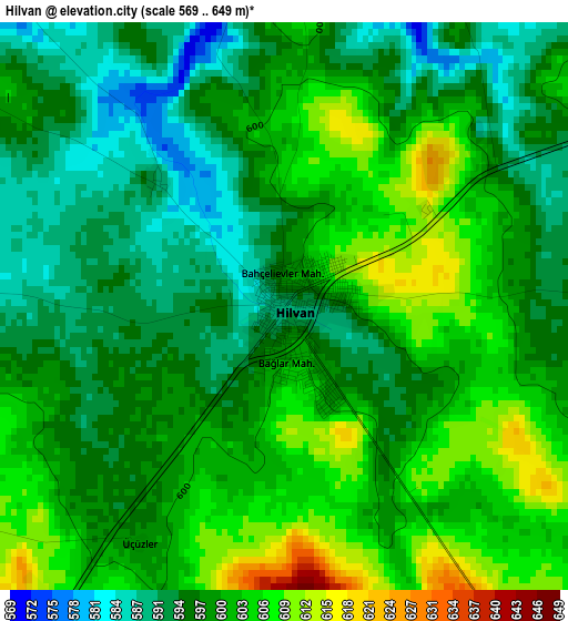 Hilvan elevation map