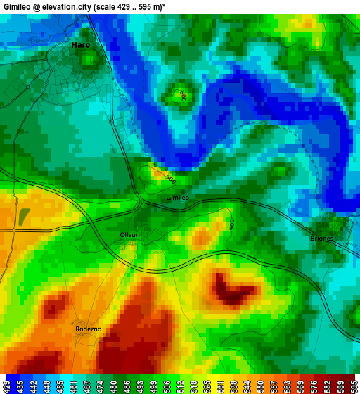 Gimileo elevation map