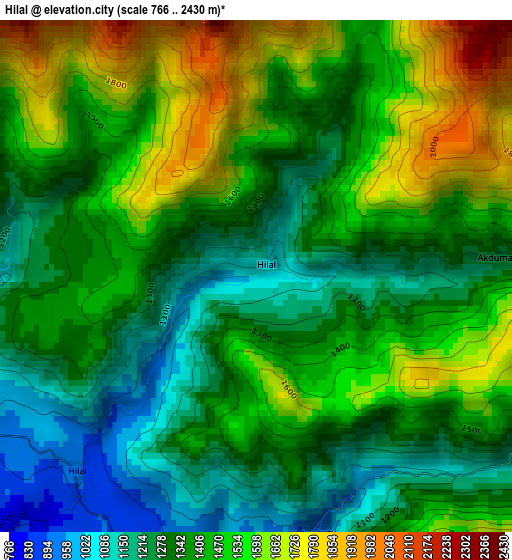 Hilal elevation map