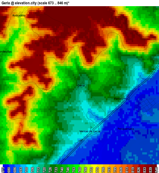 Geria elevation map