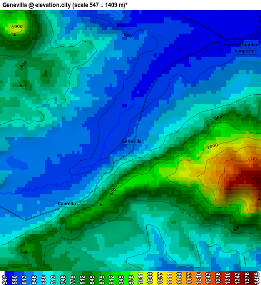 Genevilla elevation map