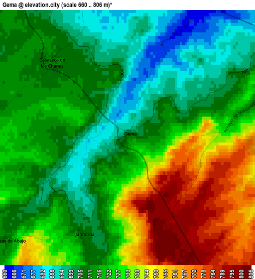 Gema elevation map