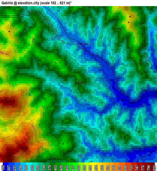 Gabiria elevation map