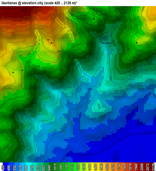 Gavilanes elevation map