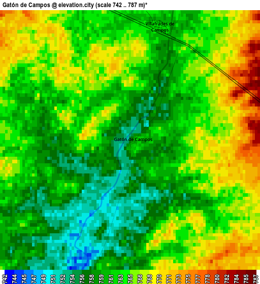 Gatón de Campos elevation map