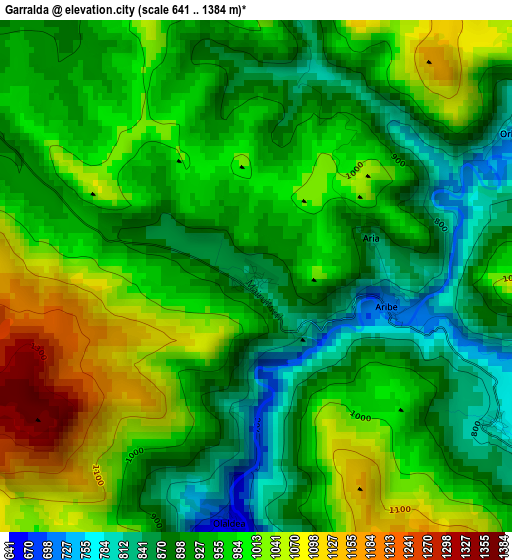 Garralda elevation map