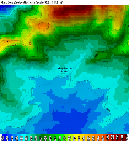 Gargüera elevation map