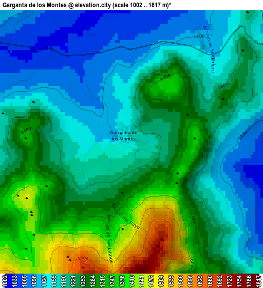 Garganta de los Montes elevation map