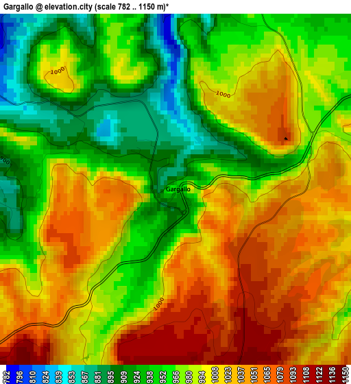 Gargallo elevation map