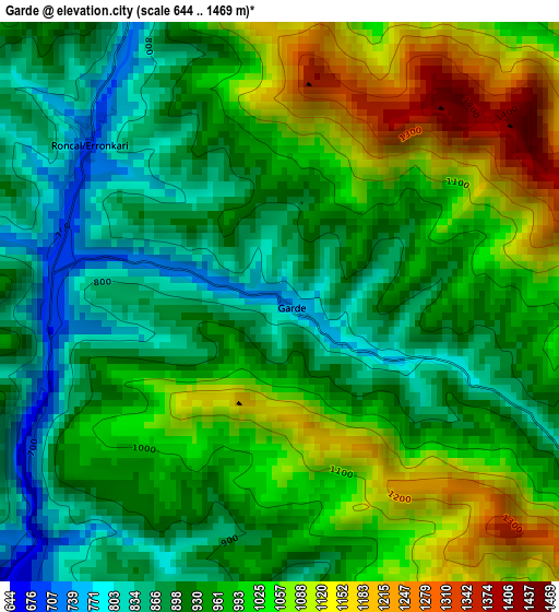 Garde elevation map