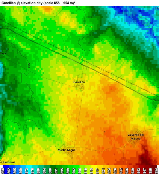 Garcillán elevation map