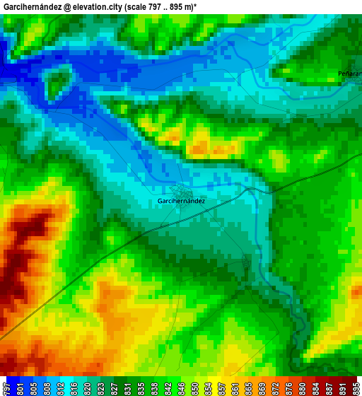 Garcihernández elevation map