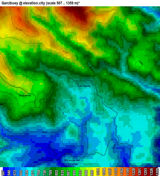 Garcibuey elevation map