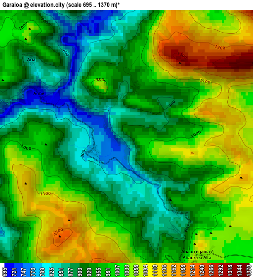 Garaioa elevation map