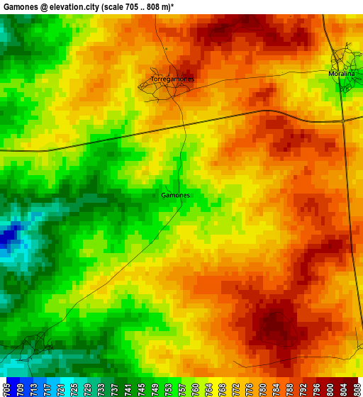 Gamones elevation map