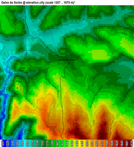 Galve de Sorbe elevation map