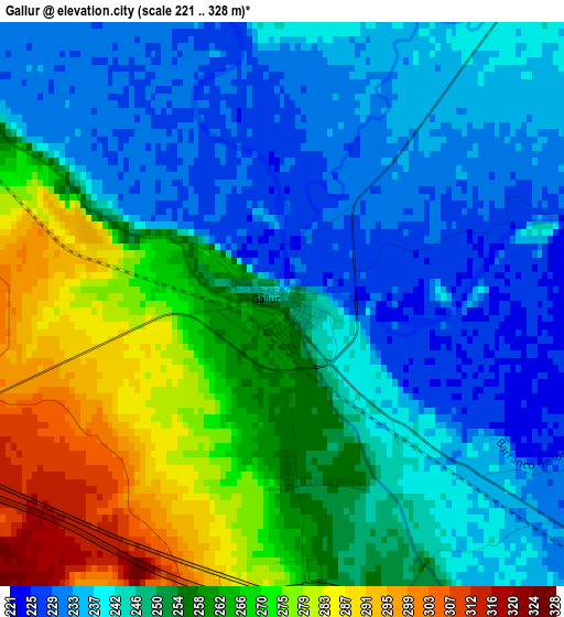 Gallur elevation map