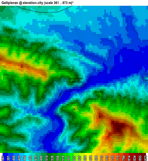 Gallipienzo elevation map