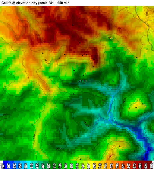 Gallifa elevation map