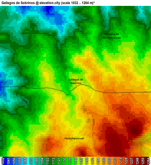 Gallegos de Sobrinos elevation map