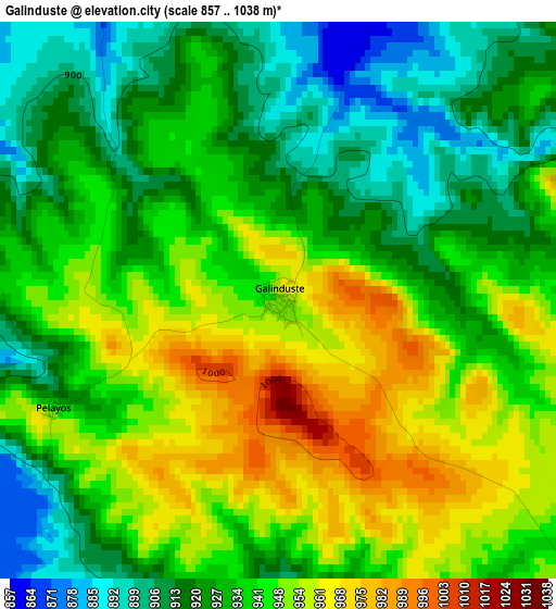 Galinduste elevation map