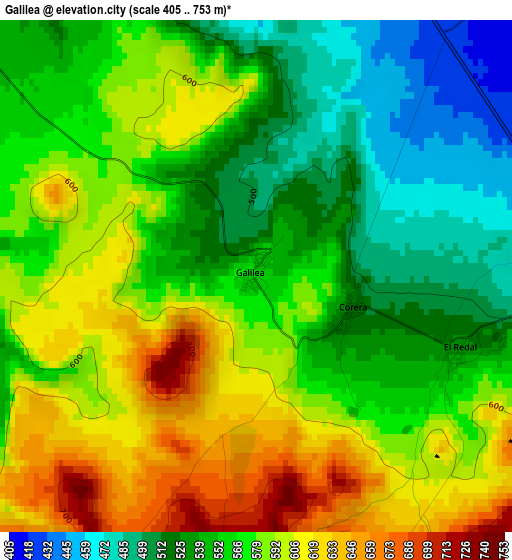 Galilea elevation map