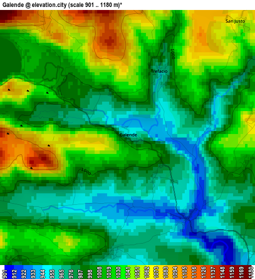 Galende elevation map