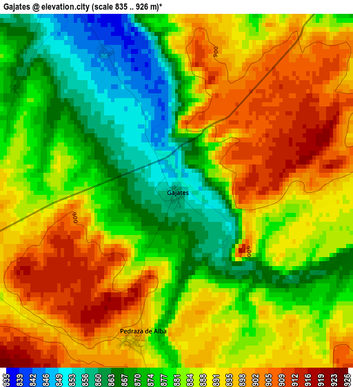 Gajates elevation map