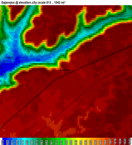 Gajanejos elevation map