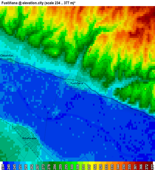 Fustiñana elevation map