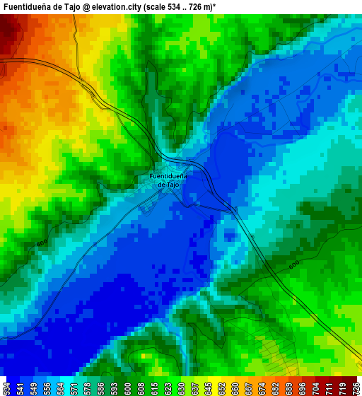 Fuentidueña de Tajo elevation map