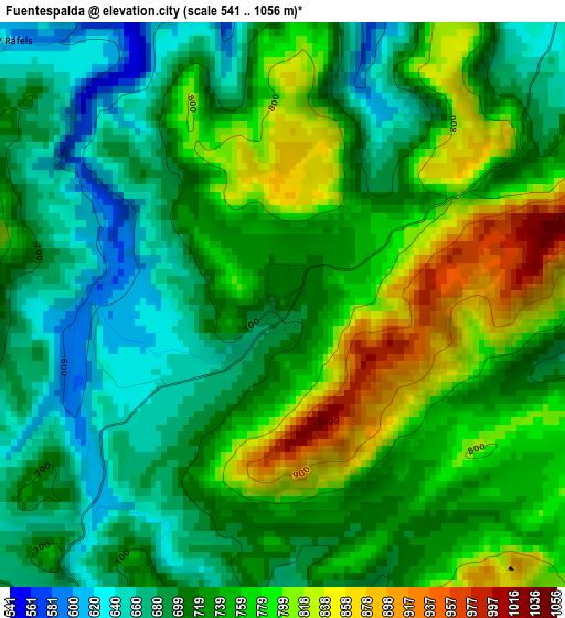 Fuentespalda elevation map