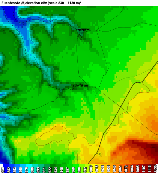 Fuentesoto elevation map