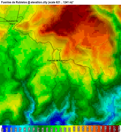 Fuentes de Rubielos elevation map