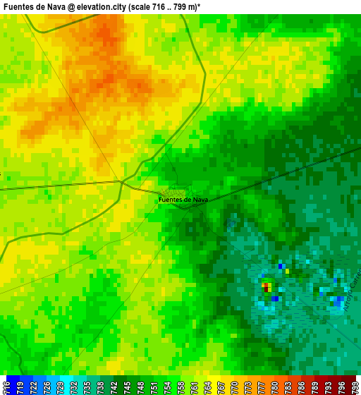 Fuentes de Nava elevation map