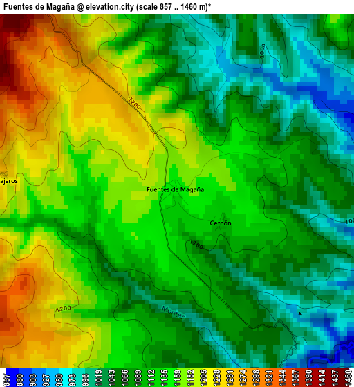 Fuentes de Magaña elevation map