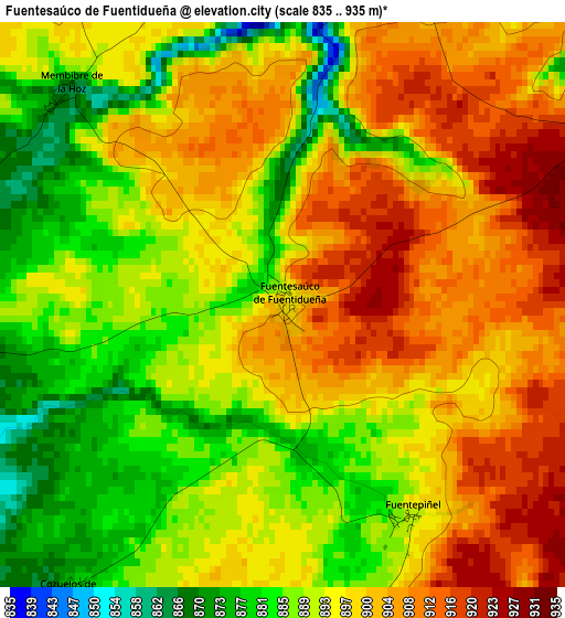 Fuentesaúco de Fuentidueña elevation map