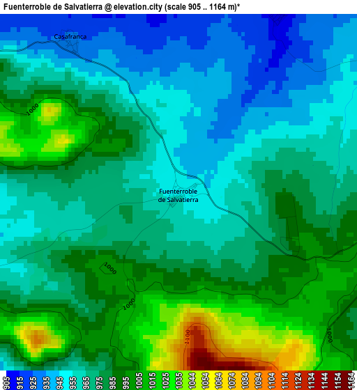 Fuenterroble de Salvatierra elevation map