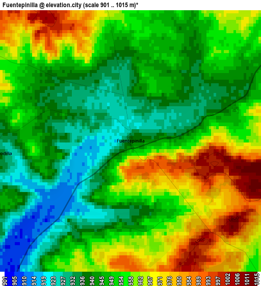 Fuentepinilla elevation map