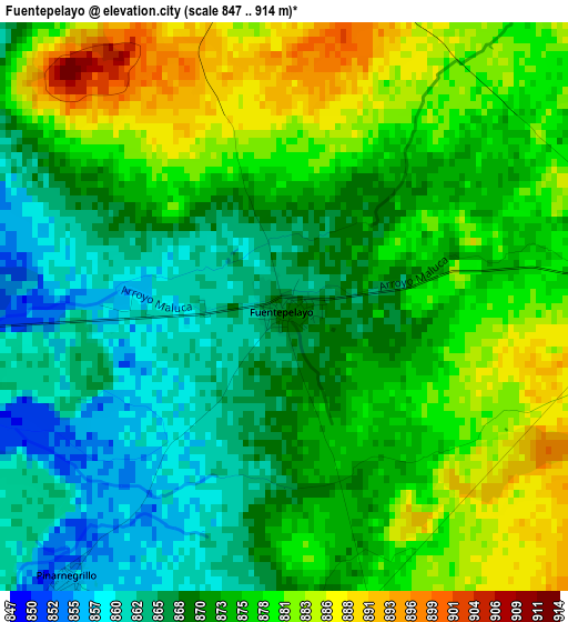 Fuentepelayo elevation map