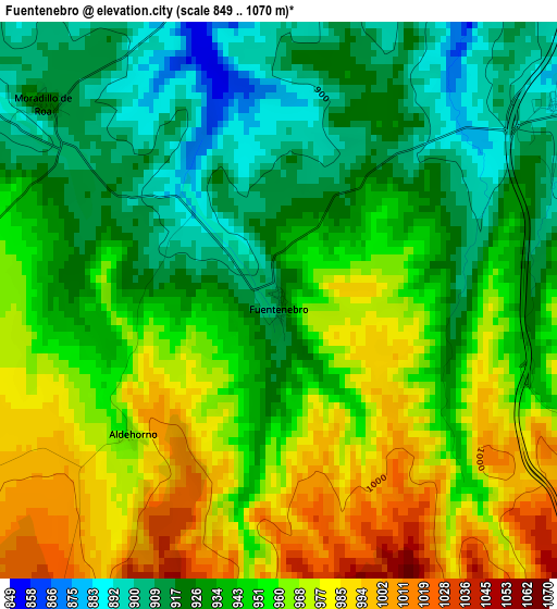 Fuentenebro elevation map