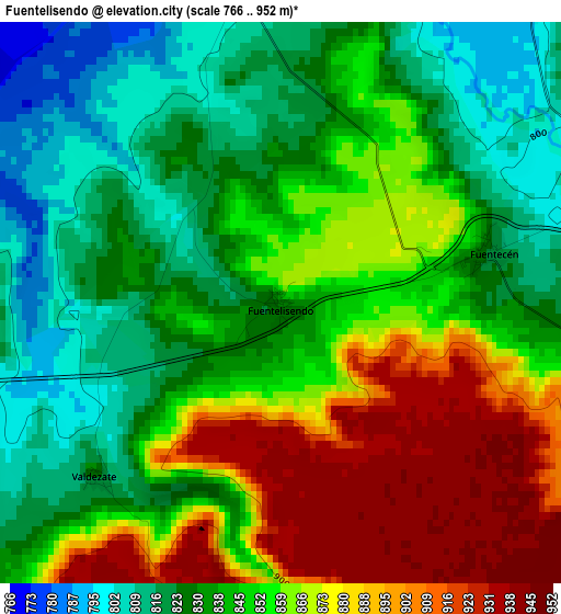 Fuentelisendo elevation map