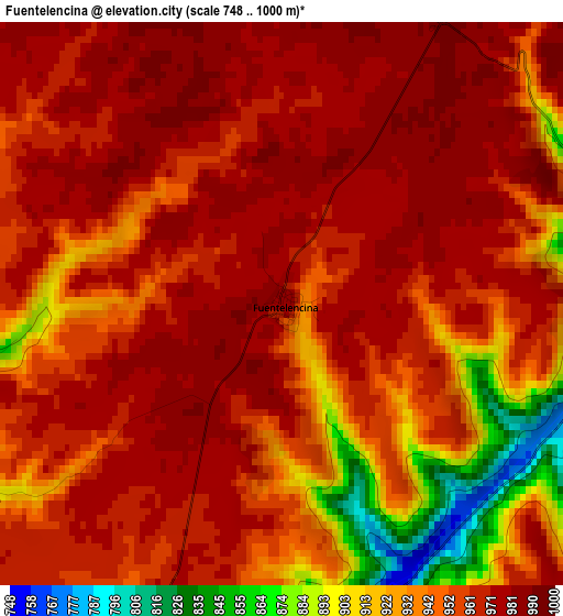 Fuentelencina elevation map