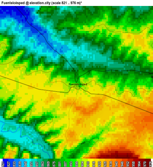 Fuentelcésped elevation map